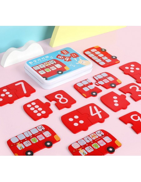 PUZZLE DREWNIANE GRA MATEMATYCZNA LOGICZNA NAUKA LICZENIA JHTOY-982