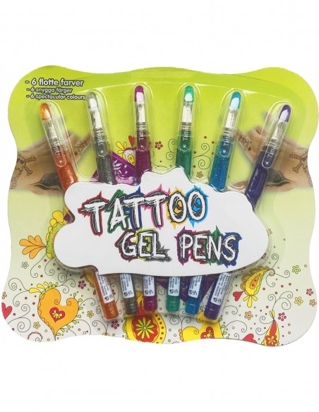 DŁUGOPISY PISAKI DO TATUAŻU ŻELOWE BROKAT