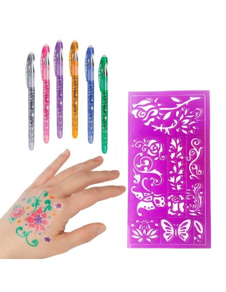 DŁUGOPISY PISAKI DO TATUAŻU ŻELOWE BROKAT