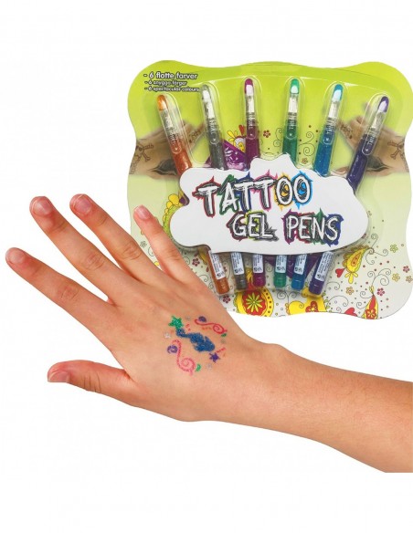 DŁUGOPISY PISAKI DO TATUAŻU ŻELOWE BROKAT