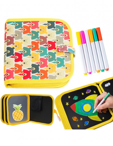 TABLICA KSIĄŻECZKA DO RYSOWANIA + PISAKI KREDOWE MIŚ