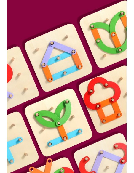 DREWNIANA UKŁADANKA MONTESSORI LOGICZNA PUZZLE GRA