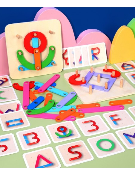 DREWNIANA UKŁADANKA MONTESSORI LOGICZNA PUZZLE GRA