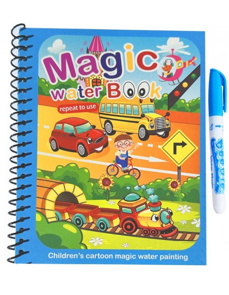 KSIĄZECZKA Z PISAKIEM WODNYM kolorowanka pojazdy 19x15cm