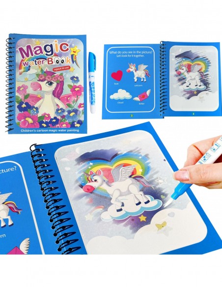 KSIĄZECZKA Z PISAKIEM WODNYM kolorowanka jednorożec 19x15cm