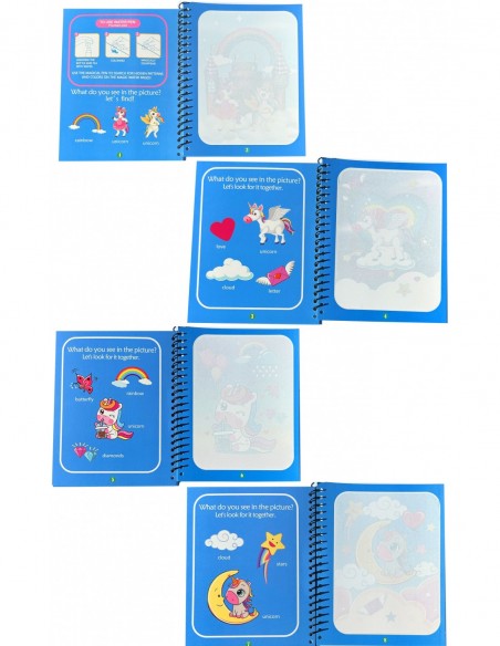 KSIĄZECZKA Z PISAKIEM WODNYM kolorowanka jednorożec 19x15cm