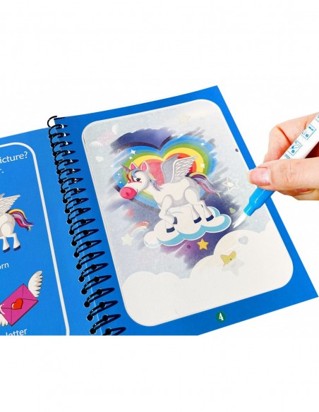 KSIĄZECZKA Z PISAKIEM WODNYM kolorowanka jednorożec 19x15cm