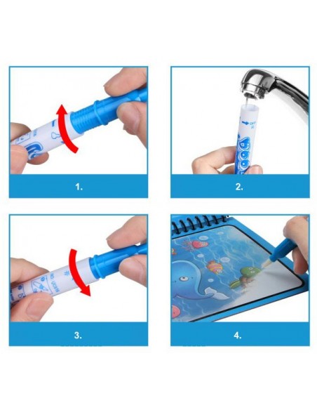 KSIĄZECZKA Z PISAKIEM WODNYM kolorowanka jednorożec 19x15cm