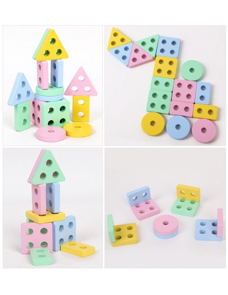 SORTER KLOCKI DREWNIANE EDUKACYJNE UKŁADANKA NAKŁADANKA