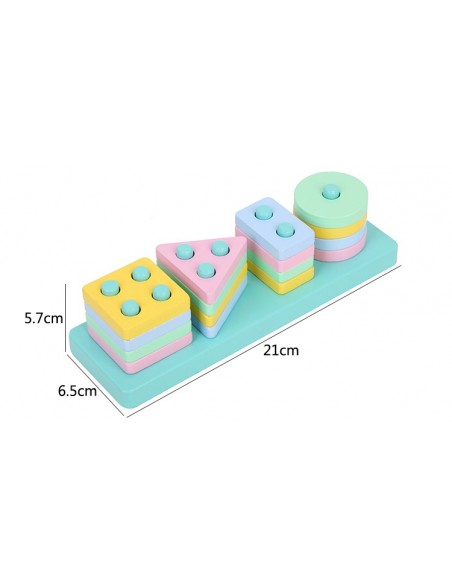 SORTER KLOCKI DREWNIANE EDUKACYJNE UKŁADANKA NAKŁADANKA