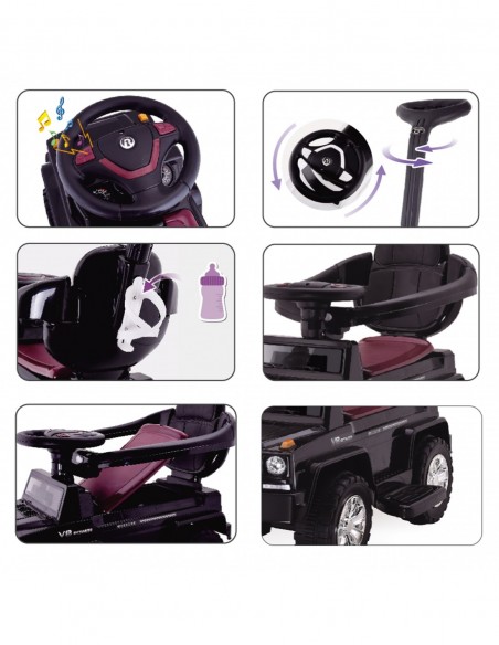 DUŻY JEŹDZIK CHODZIK PCHACZ  AUTO SAMOCHÓD 4 W 1 CICHE KOŁA