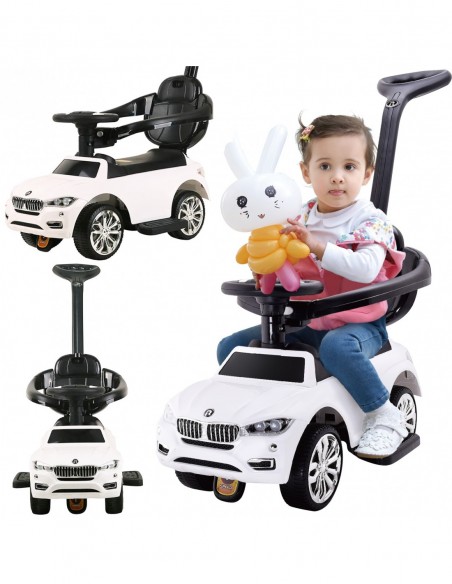 DUŻY JEŹDZIK CHODZIK PCHACZ  AUTO SAMOCHÓD  4 W1 CICHE KOŁA