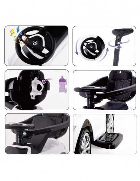 DUŻY JEŹDZIK CHODZIK PCHACZ  AUTO SAMOCHÓD  4 W1 CICHE KOŁA