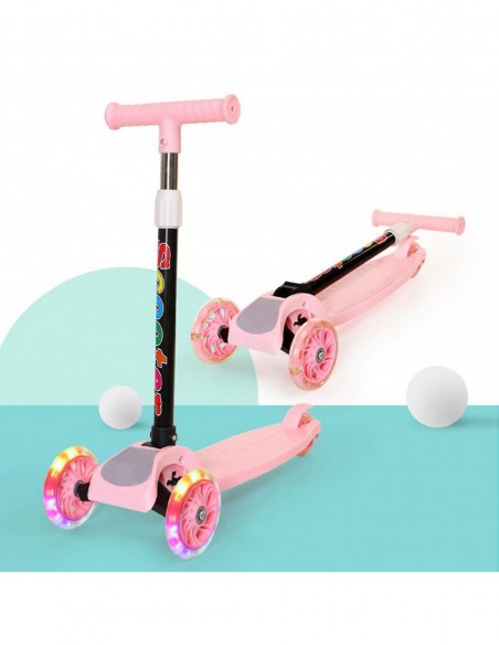 HULAJNOGA DLA DZIECI TRÓJKOŁOWA SKŁADANA KOŁA LED