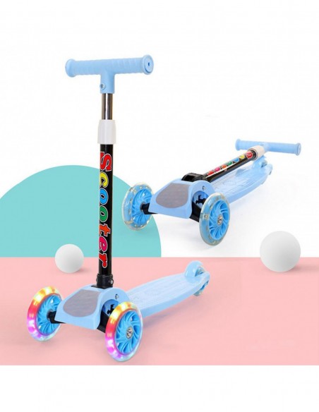 HULAJNOGA DLA DZIECI TRÓJKOŁOWA SKŁADANA KOŁA LED