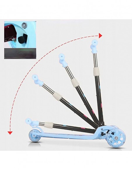 HULAJNOGA DLA DZIECI TRÓJKOŁOWA SKŁADANA KOŁA LED