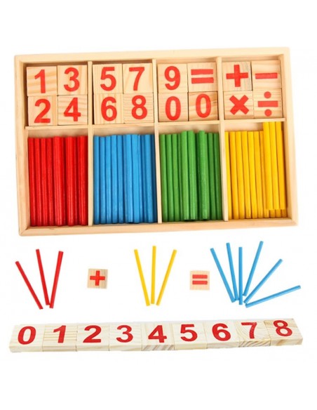 DREWNIANE CYFERKI PATYCZKI NAUKI LICZENIA LICZYDŁO