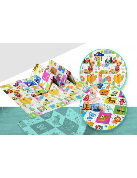 MATA PIANKOWA DWUSTRONNA SKŁADANA ALFABET DUŻA 150x200cm