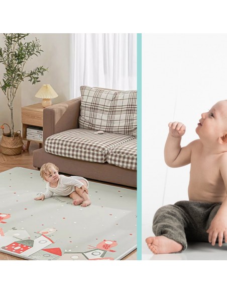 MATA PIANKOWA DWUSTRONNA SKŁADANA PTASZKI 150x200cm DZIECI PTASZKI