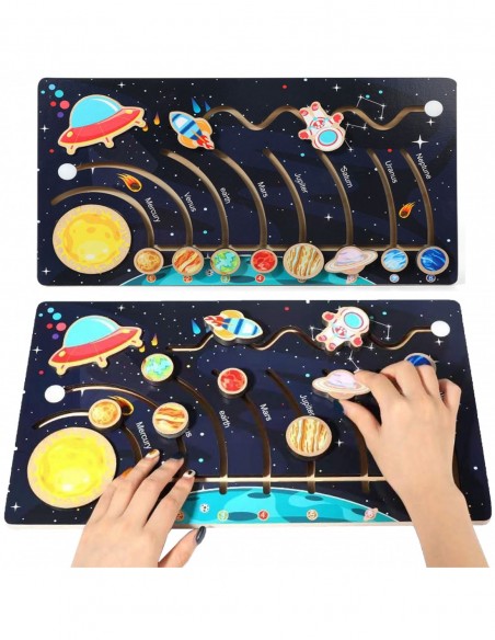 DREWNIANY LABIRYNT UKŁAD SŁONECZNY MONTESSORI PLANETY