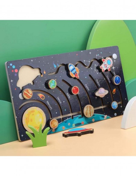 DREWNIANY LABIRYNT UKŁAD SŁONECZNY MONTESSORI PLANETY