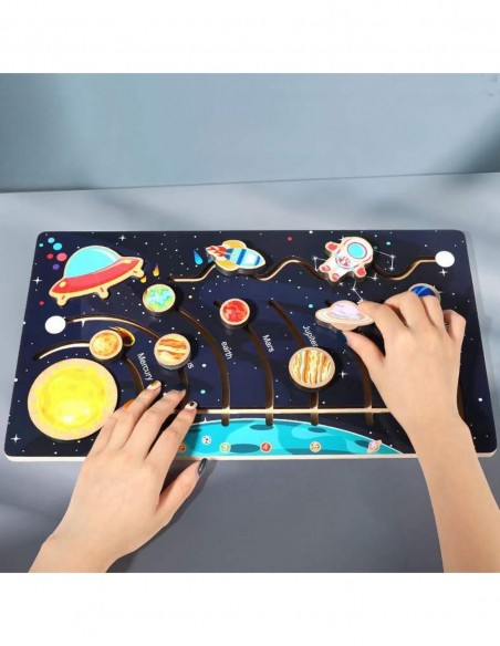 DREWNIANY LABIRYNT UKŁAD SŁONECZNY MONTESSORI PLANETY