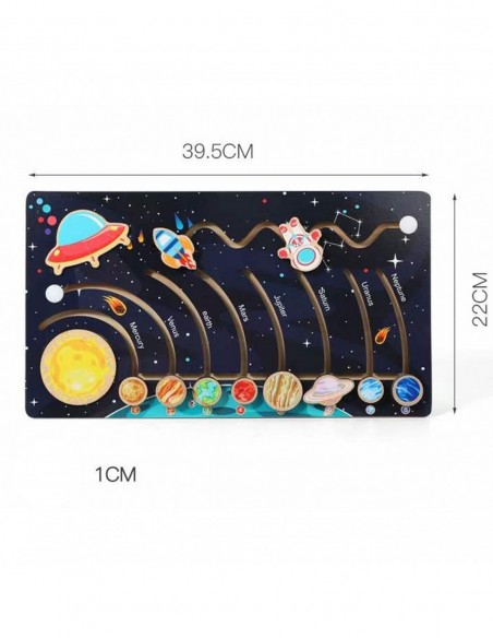 DREWNIANY LABIRYNT UKŁAD SŁONECZNY MONTESSORI PLANETY