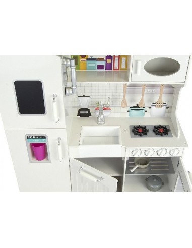 Ogromna drewniana biała kuchnia z...