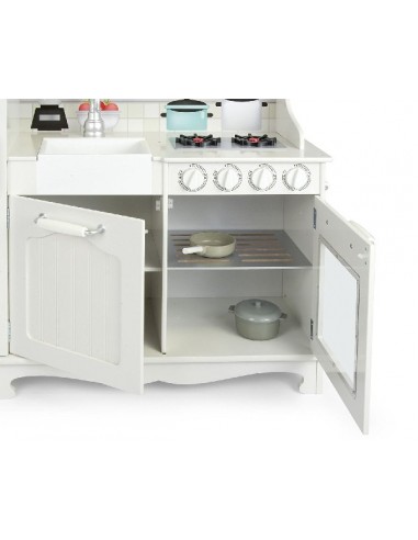 Ogromna drewniana biała kuchnia z...