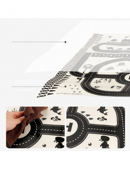 MATA EDUKACYJNA WODOODPORNA MIASTO ULICE ZNAKI