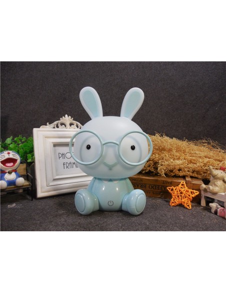 LAMPA LAMPKA BIURKOWA NOCNA DLA DZIECI KRÓLIK LED NIEBIESKA