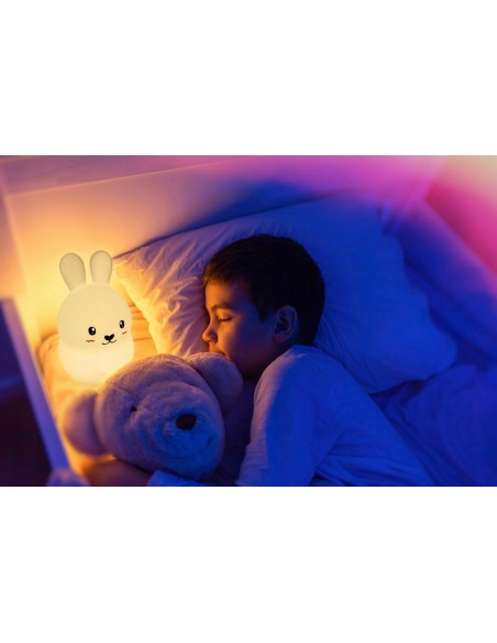 LAMPKA NOCNA DLA DZIECI KOLOROWA SILIKON LED KRÓLIK