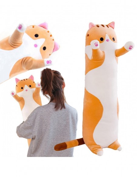 MASKOTKA PLUSZAK PODUSZKA RUDY KOT DŁUGI 70 cm
