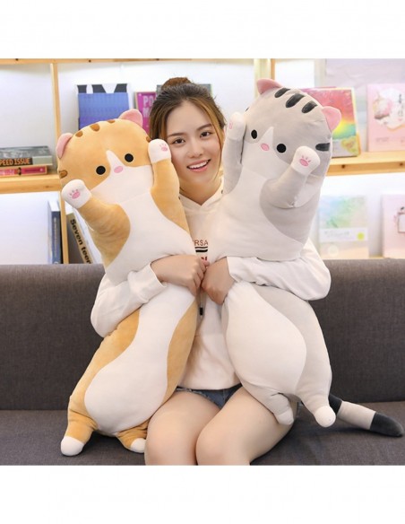 MASKOTKA PLUSZAK PODUSZKA RUDY KOT DŁUGI 70 cm