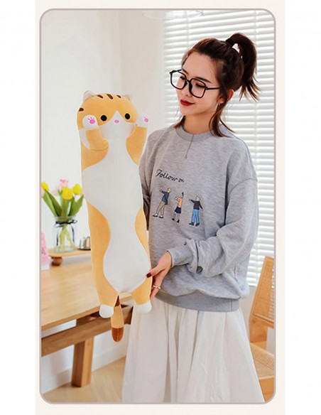 MASKOTKA PLUSZAK PODUSZKA RUDY KOT DŁUGI 70 cm