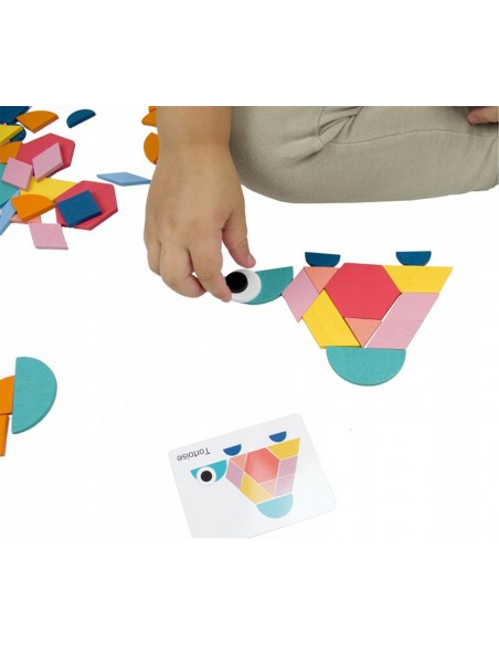 UKŁADANKA KLOCKI PUZZLE DREWNIANE MONTESSORI 180 el.