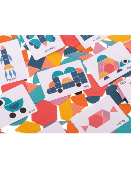 UKŁADANKA KLOCKI PUZZLE DREWNIANE MONTESSORI 180 el.