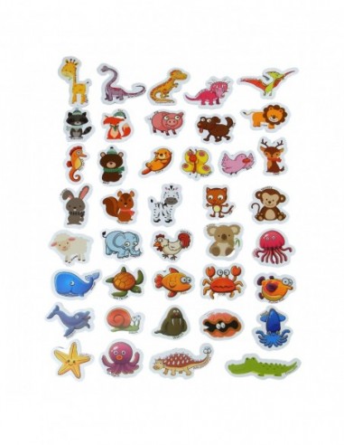 MAGNESY NA LODÓWKĘ ZWIERZĘTA 40 SZT W...