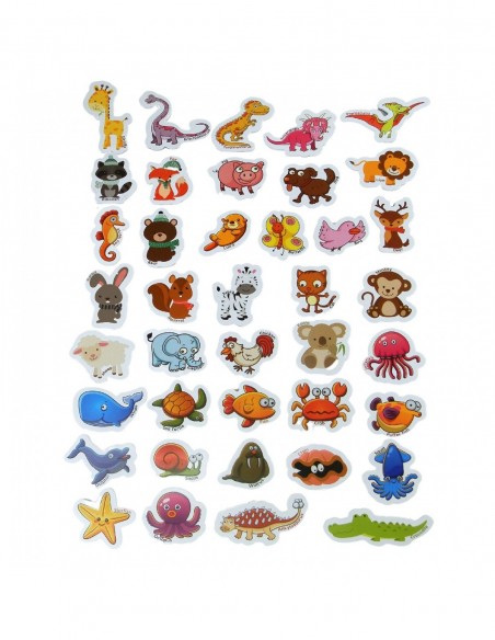 MAGNESY NA LODÓWKĘ ZWIERZĘTA 40 SZT W PUSZCE