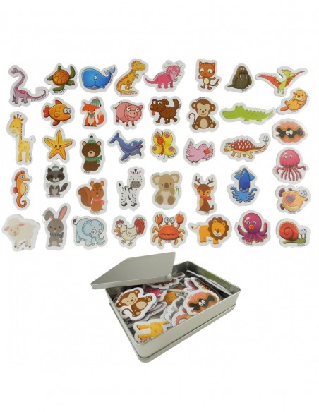 MAGNESY NA LODÓWKĘ ZWIERZĘTA 40 SZT W PUSZCE