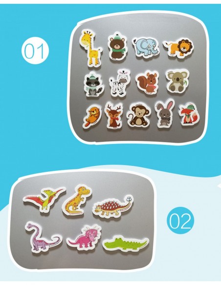 MAGNESY NA LODÓWKĘ ZWIERZĘTA 40 SZT W PUSZCE