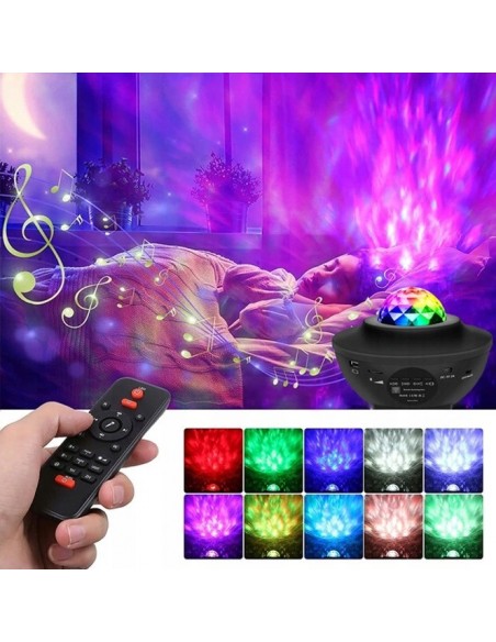 PROJEKTOR GWIAZD GŁOŚNIK BLUETOOTH LAMPKA NOCNA