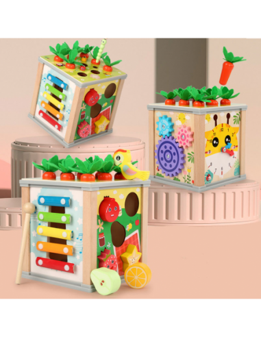 DREWNIANA KOSTKA EDUKACYJNA SORTER...