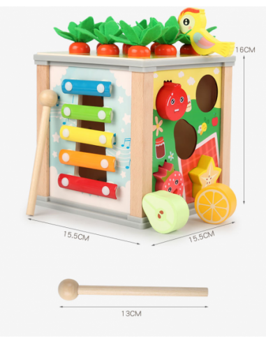 DREWNIANA KOSTKA EDUKACYJNA SORTER...