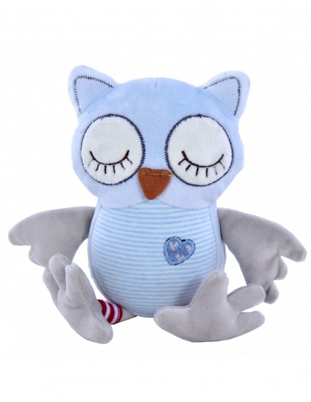 PRZYTULANKA Z GRZECHOTKĄ SPIĄCA SOWA