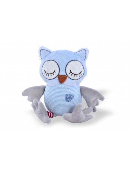 PRZYTULANKA Z GRZECHOTKĄ SPIĄCA SOWA