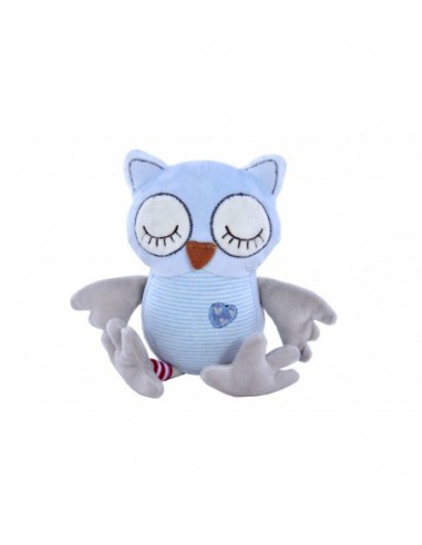 PRZYTULANKA Z GRZECHOTKĄ SPIĄCA SOWA