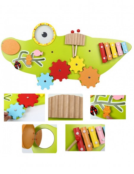 TABLICA SENSORYCZNA MANIPULACYJNA MONTESSORI KROKODYL