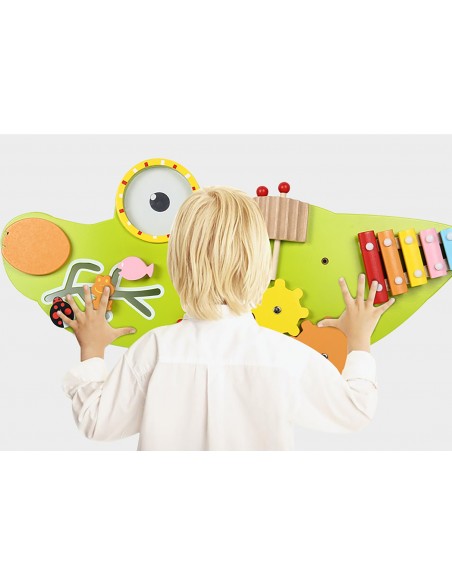 TABLICA SENSORYCZNA MANIPULACYJNA MONTESSORI KROKODYL