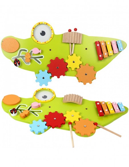 TABLICA SENSORYCZNA MANIPULACYJNA MONTESSORI KROKODYL